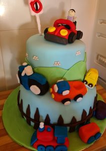 1st Birthday Baby Boy Car Themed Cake