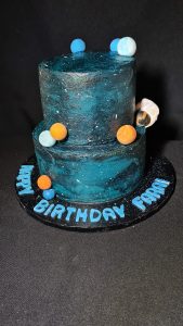2 tier solar system celebration birthday cake
