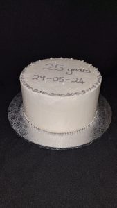 25th wedding anniversary celebration cake