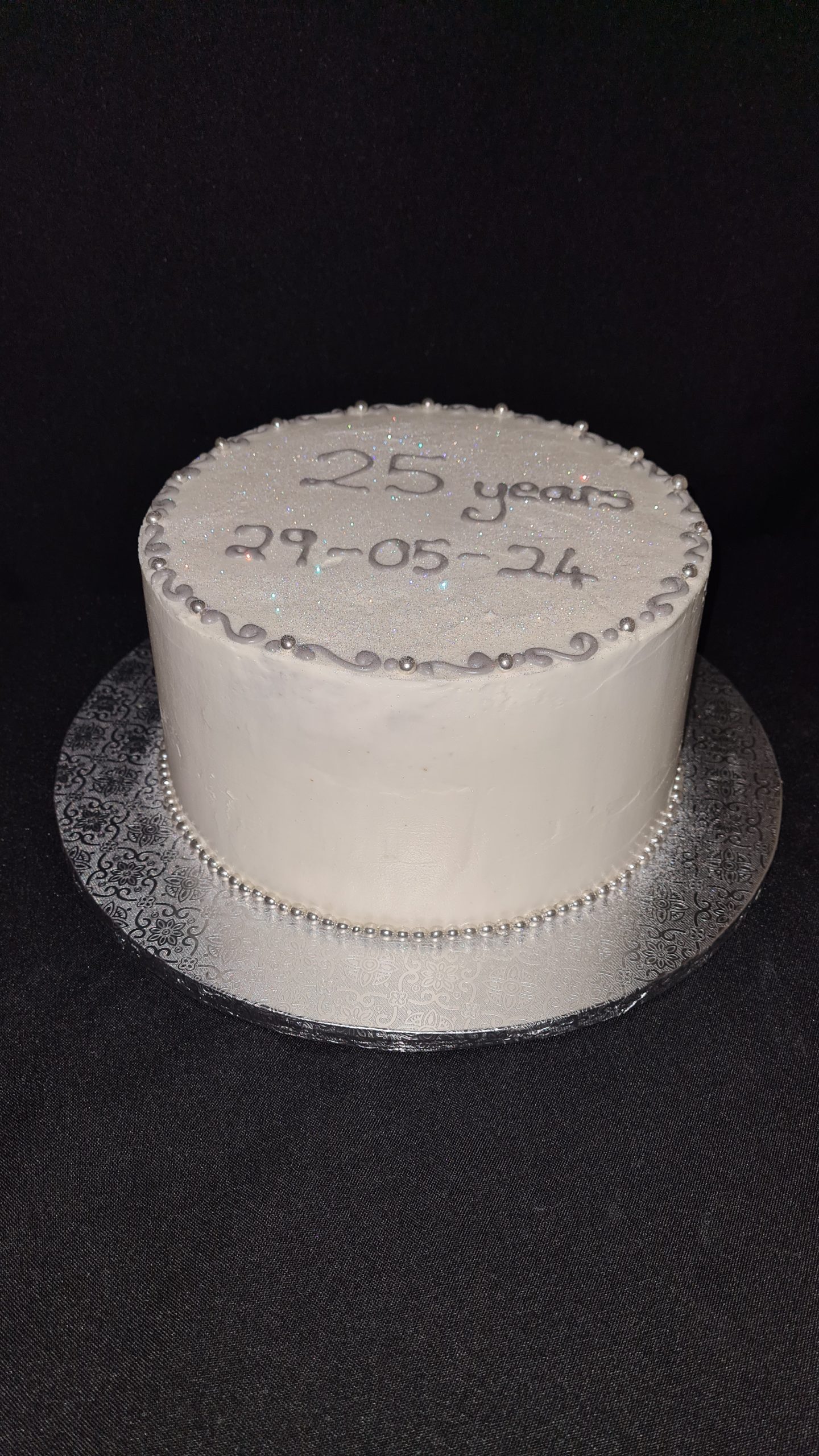 25th wedding anniversary celebration cake