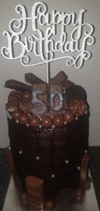 50th Birthday Dark Chocolate Multi-layered Cake