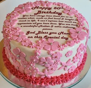 50th Birthday floral cake