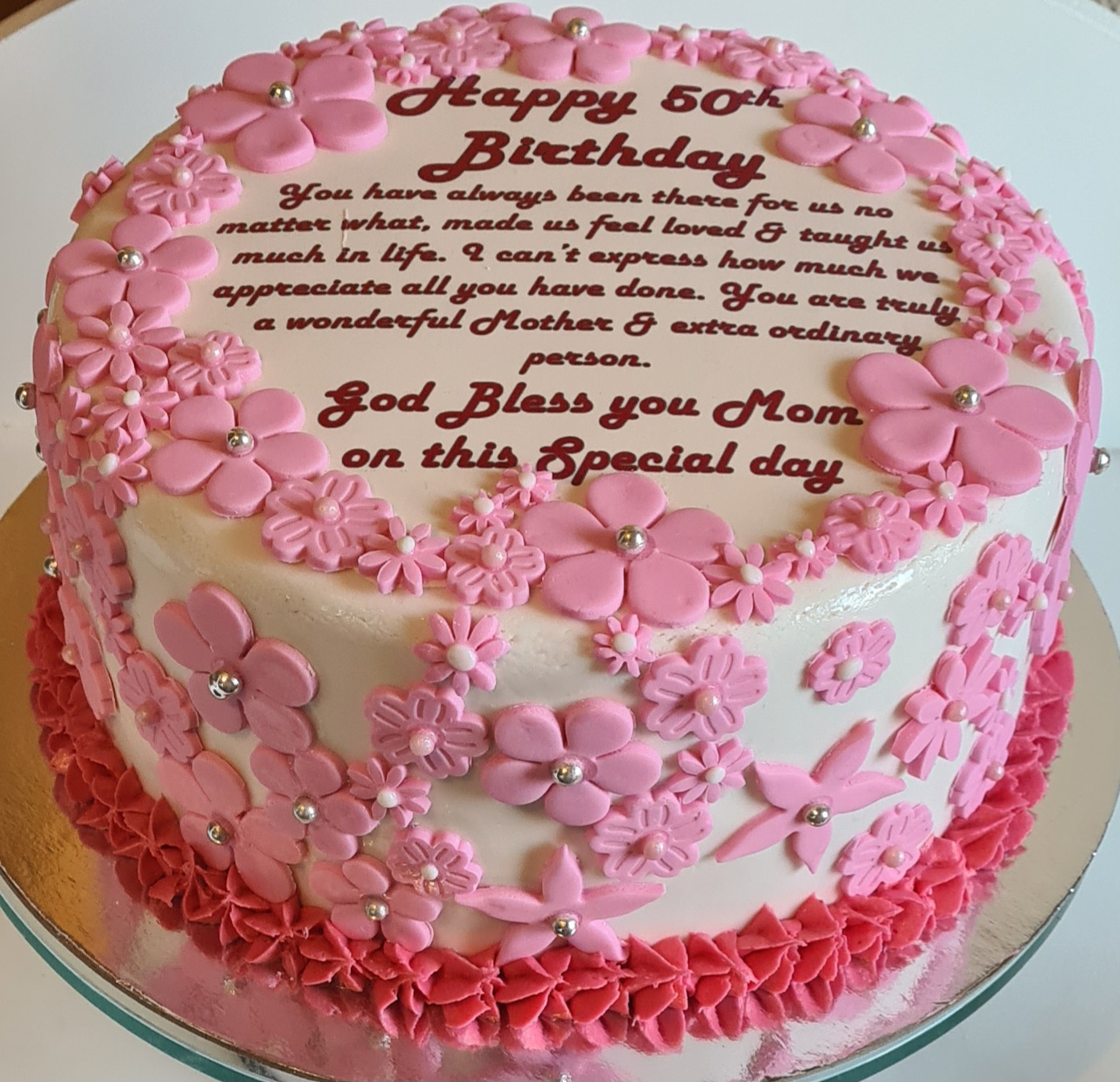 50th Birthday floral cake