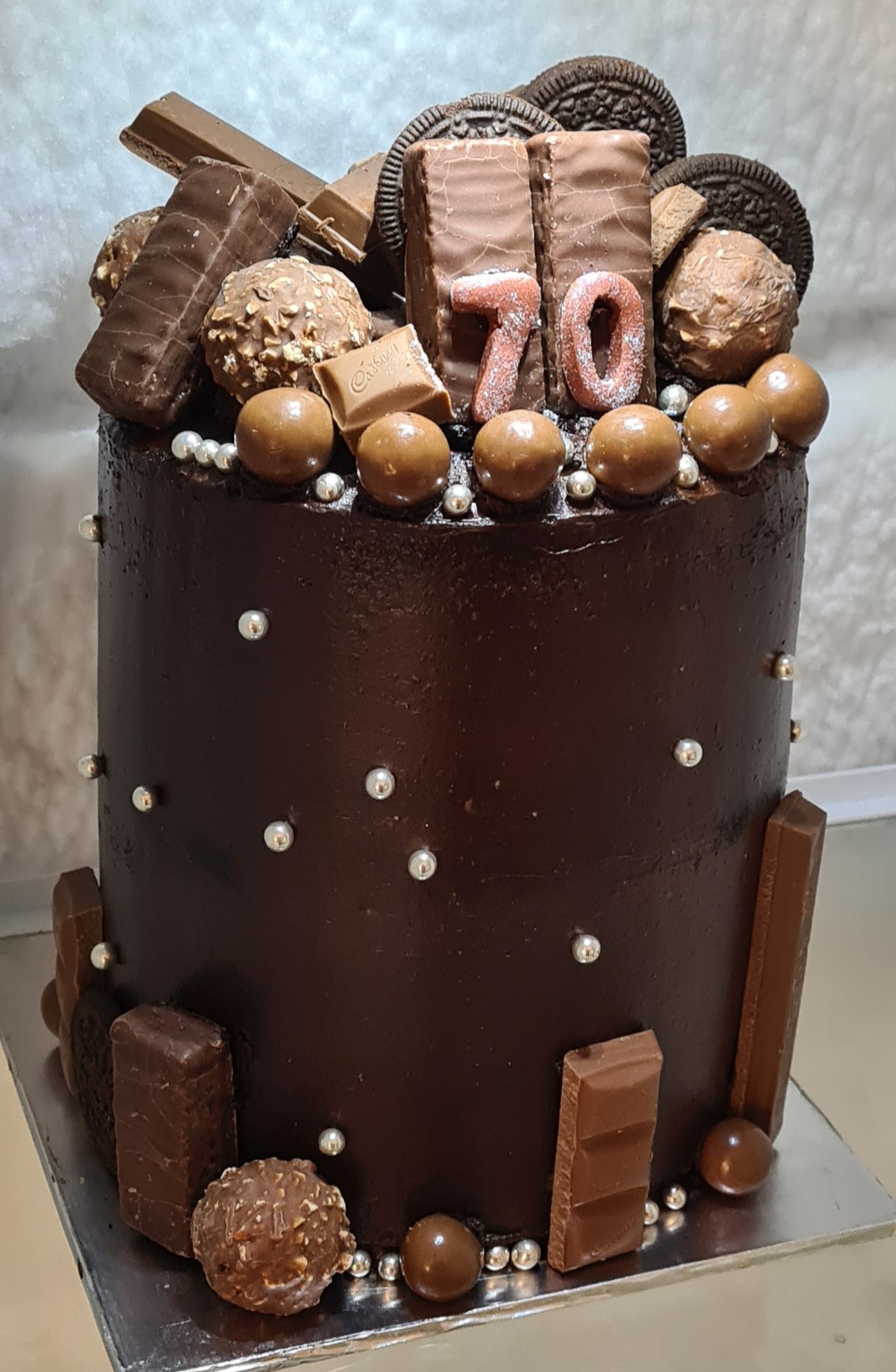 70th Birthday chocolate cake