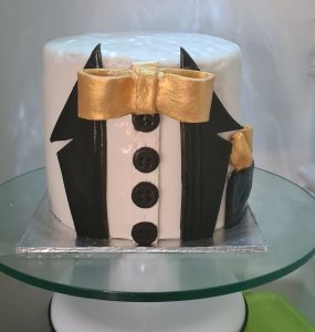 70th Tuxedo birthday cake