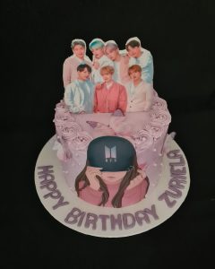 BTS Boy band theme birthday cake