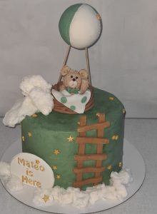 Baby shower its a boy teddy theme celebration cake with edible sugar art