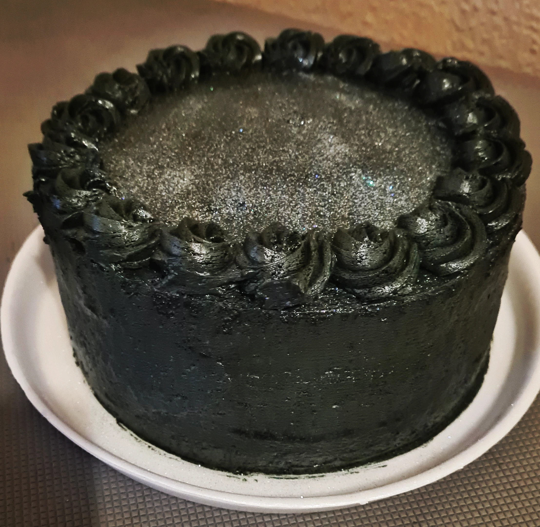 Black birthday cake