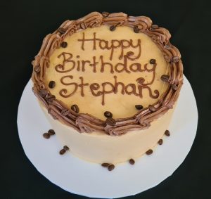 Coffee lover male birthday celebration cake