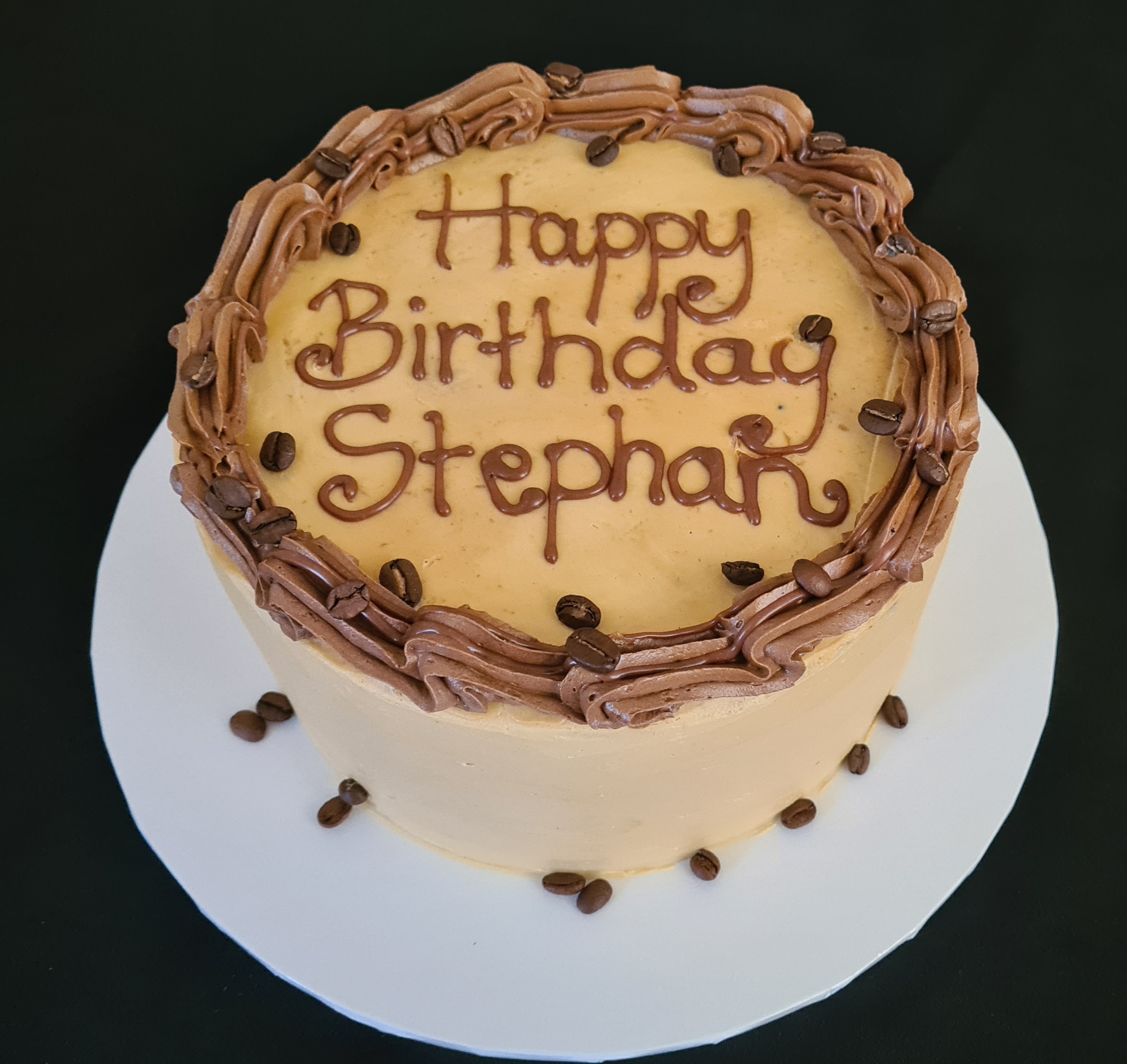 Coffee lover male birthday celebration cake