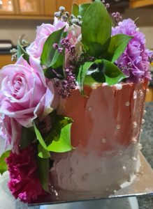Female birthday celebration cake