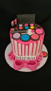 Make up theme birthday cake