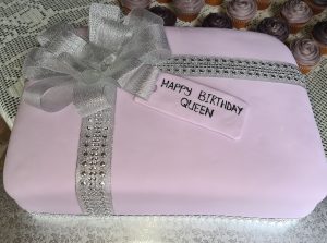Rectangular present birthday cake