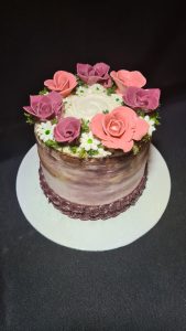 Rustic floral celebration cake