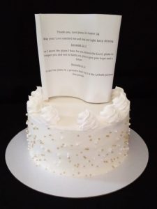 White birthday cake