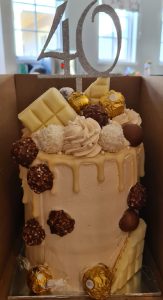 40th Birthday white chocolate cake