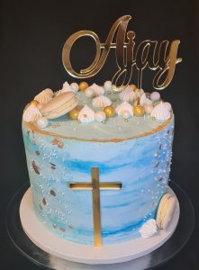 Baptism cake for boy