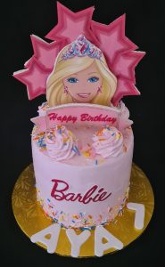 Barbie theme birthday cake