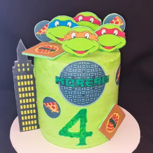 Ninja turtles theme birthday cake