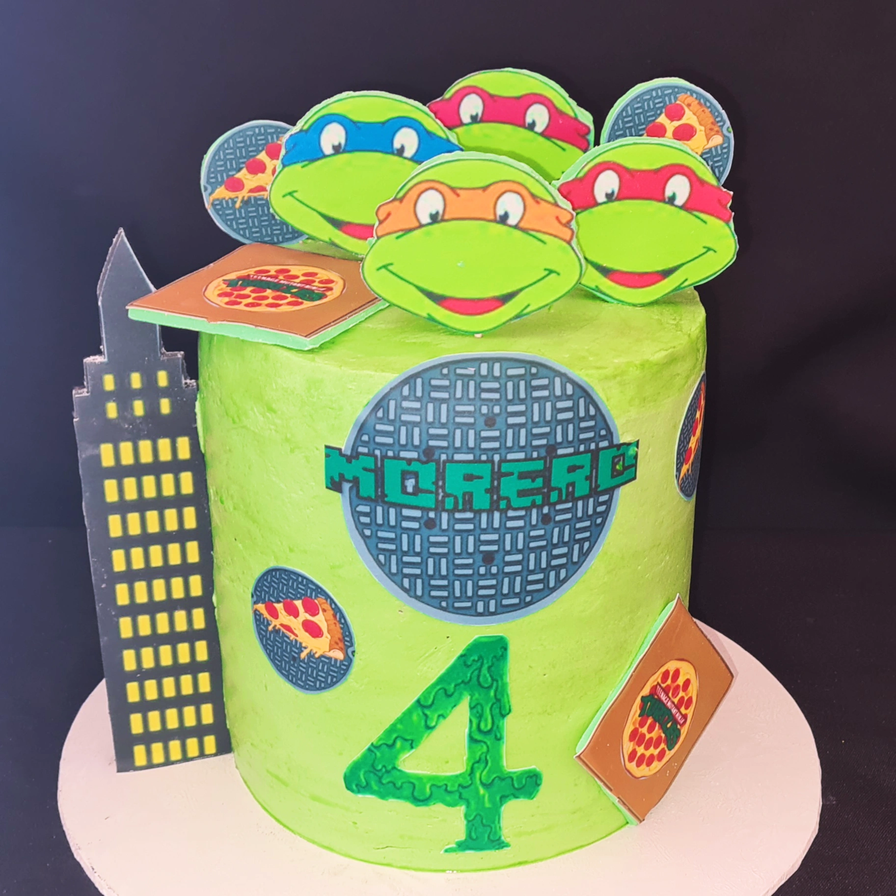 Ninja turtles theme birthday cake