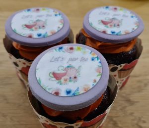 High tea theme cupcakes