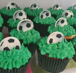 Soccer theme cupcakes