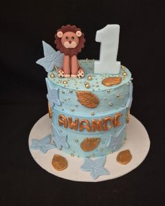 Baby boy 1st Birthday celebration cake