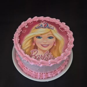 Barbie theme birthday cake