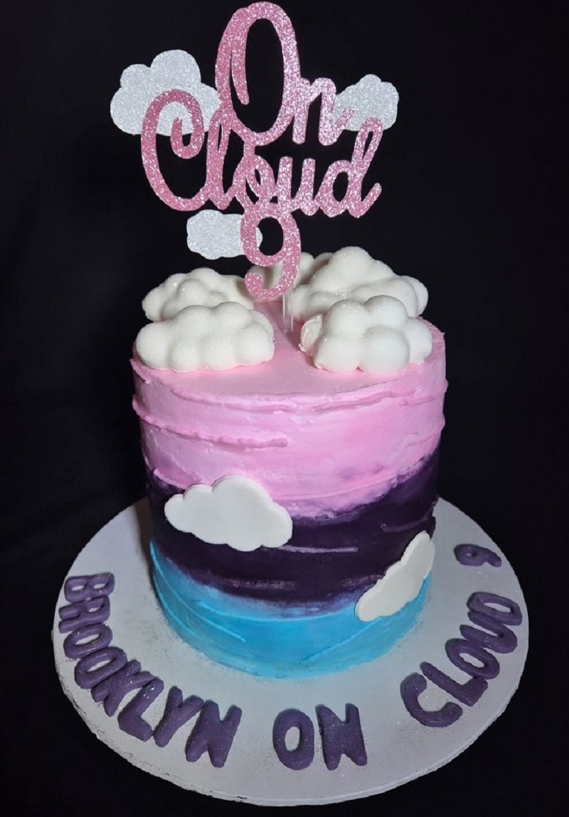 Cloud 9 theme 9th Birthday cake