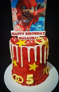 Knuckles Sonic the Hedgehog theme 5th birthday cake