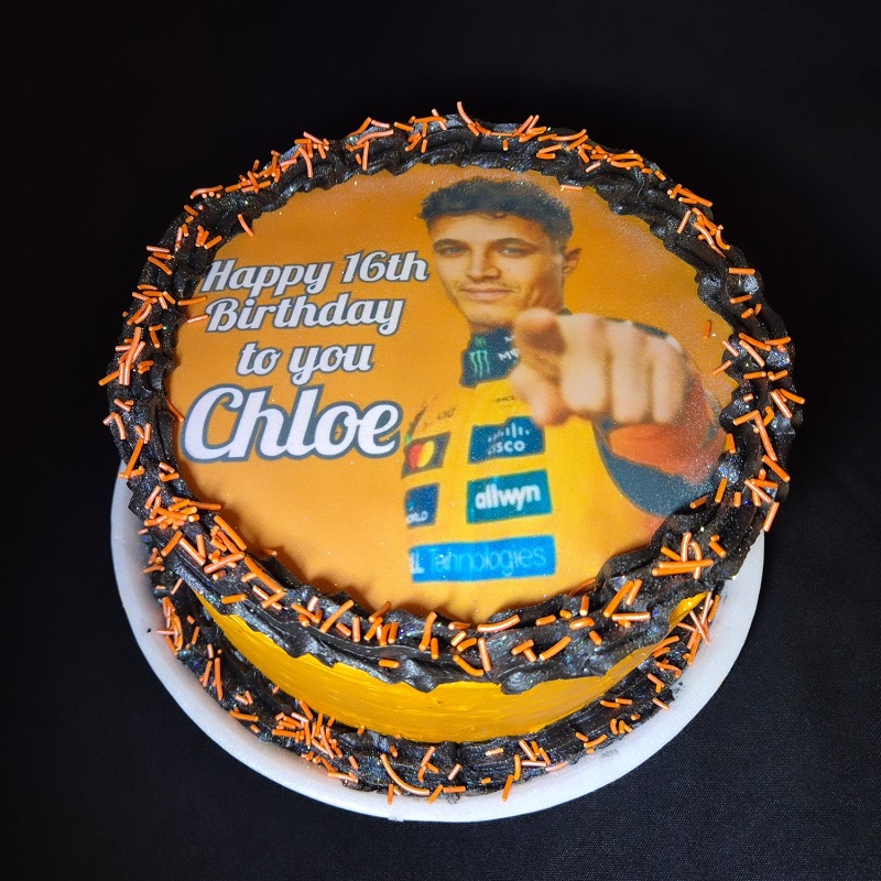 Lando Norris Formula 1 theme 16th birthday cake