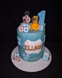 Mickey and Pluto 1st Birthday cake