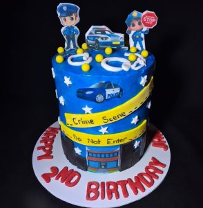 Police theme 2nd Birthday cake